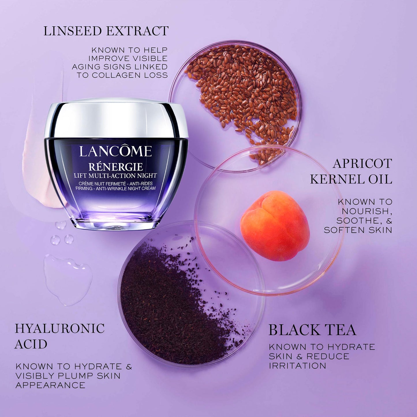 Lancôme Rénergie Multi-Action Night Cream - For Lifting & Firming - With Hyaluronic Acid