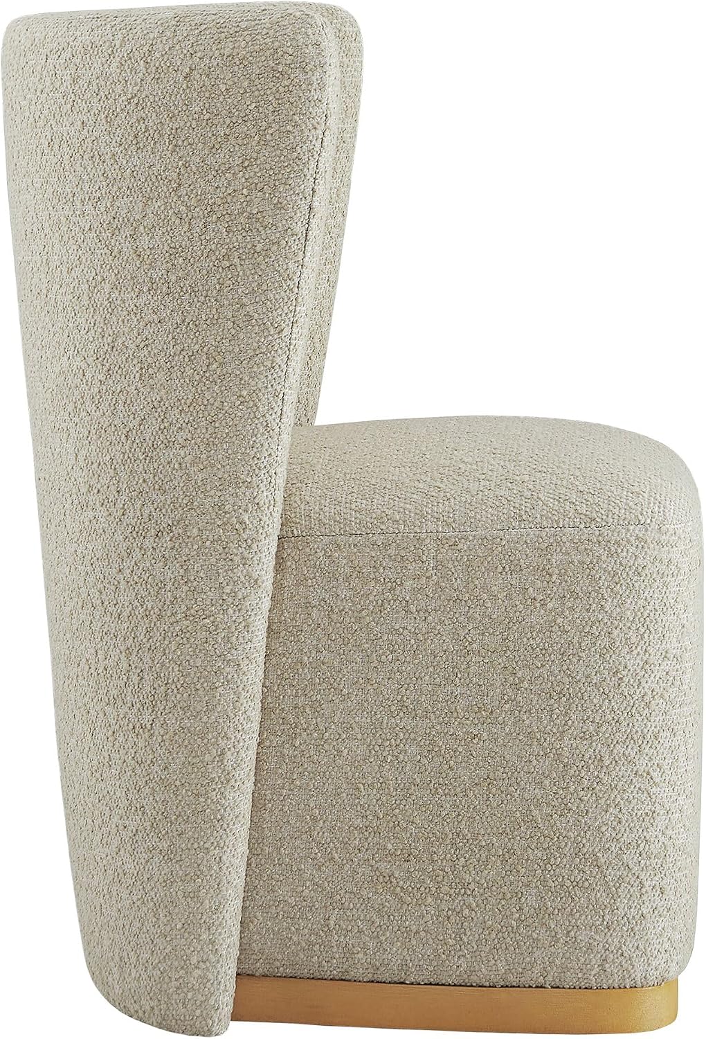 CHITA Upholstered Rolling Dining Chair with Casters Set of 2, Oatmeal | FSC Certified Modern Fabric Dining Chair with Casters, Boucle Dining Chairs for Reading Room Kitchen Dining Room