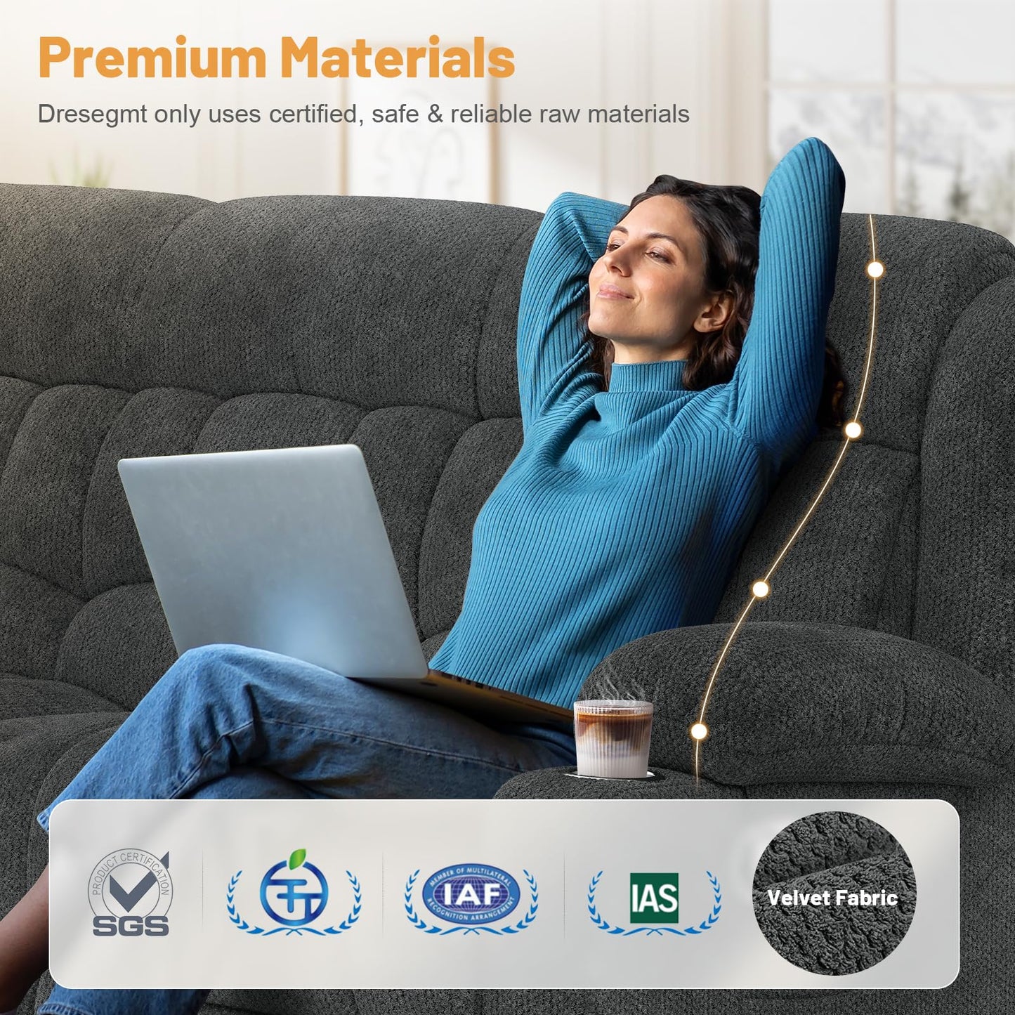 Loveseat Recliner Sofa, Flip Middle Backrest Design 3 Seat Reclining Sofa with Storage Drawer, USB Ports & Cup Holders, Manual Couch for Living Room/RV (Gray)