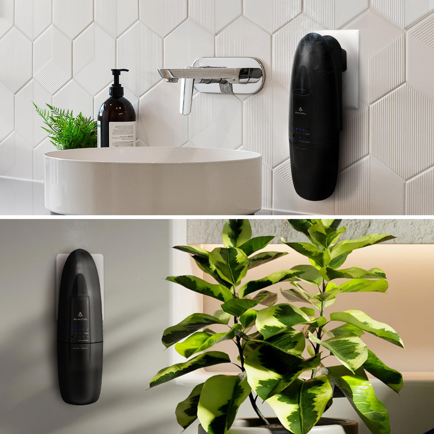 AROMAPLAN Authentic Plug in Waterless Diffuser - Up to 500 Sq. FT Coverage - Nanotechnology Plug in Oil Diffuser for Essential Oils -for Home and Office - Wall Silent & Waterless Oil Diffuser (White)