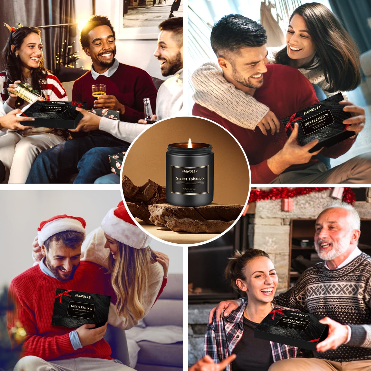 Hotel Scented Candles Set, 6 Pack Candles for Home Scented, Luxury Aromatherapy Jar Candle Gifts for Men & Women, Natural Soy Wax Long Lasting Candle Kit for Fathers Day, Birthday, Christmas