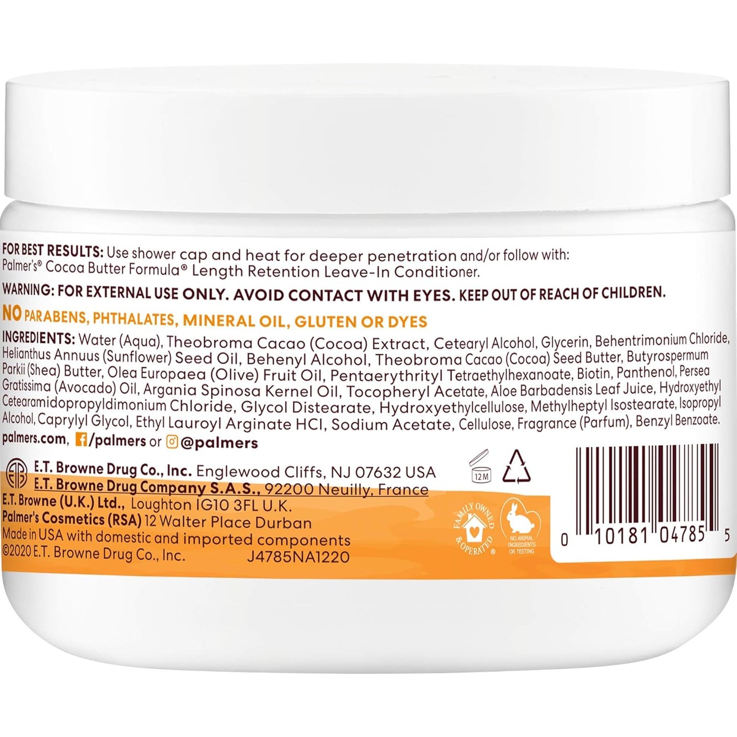Acondicionador profundo Palmer's con manteca de cacao y biotina que retiene el largo, fortalece, nutre y restaura la elasticidad y el brillo, apto para todo tipo de cabello rizado, 8.5 onzas 