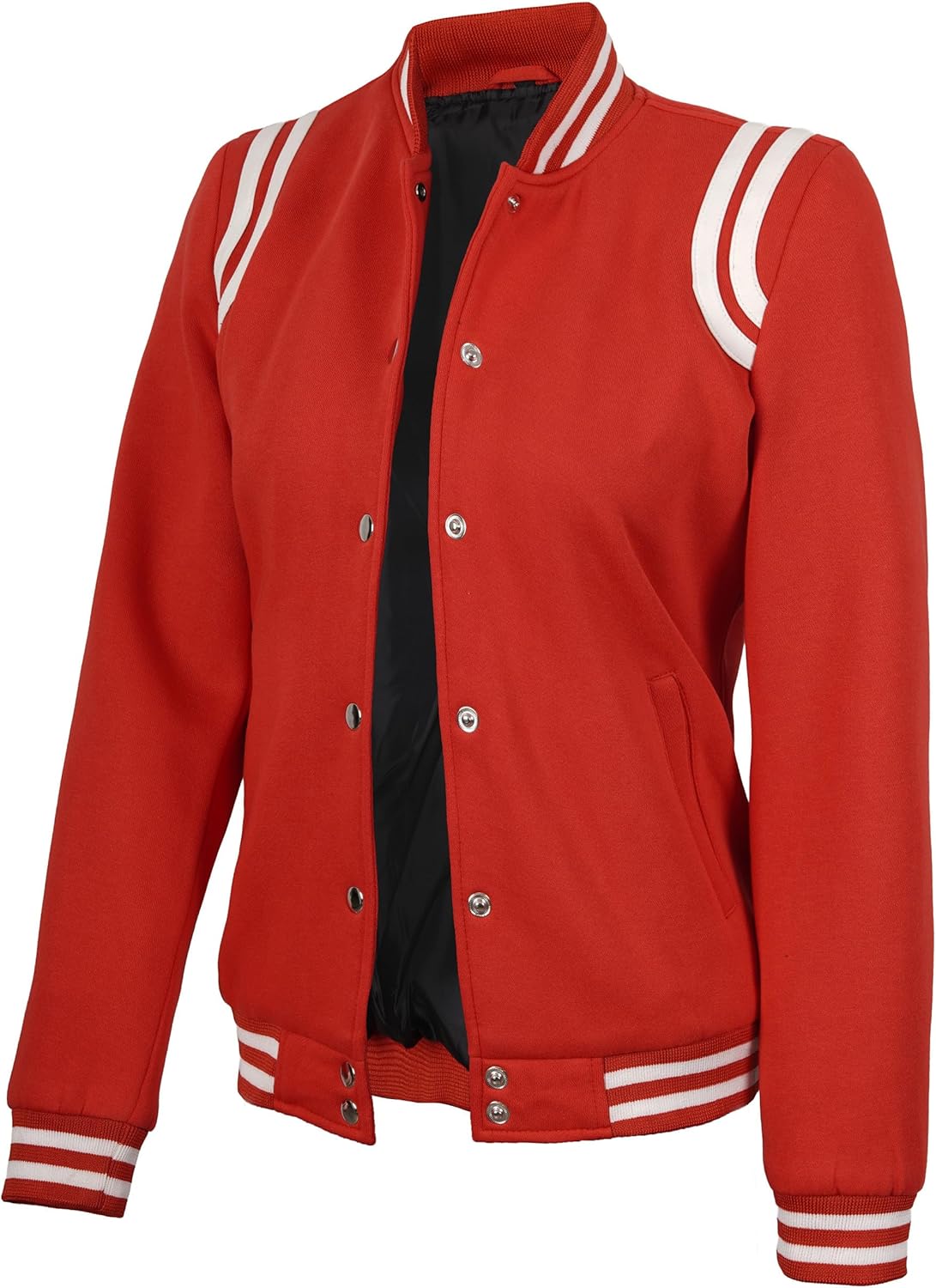 Decrum Varsity Jacket Women – Lightweight Soft Fleece Highschool Baseball Letterman Style Womens Bomber Jackets