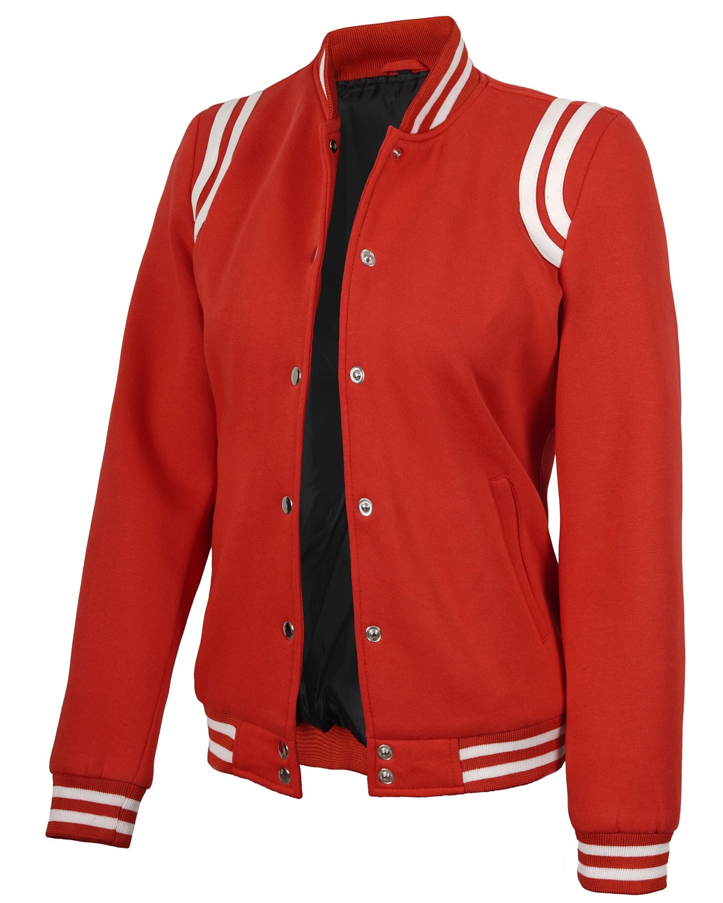 Decrum Varsity Jacket Women – Lightweight Soft Fleece Highschool Baseball Letterman Style Womens Bomber Jackets