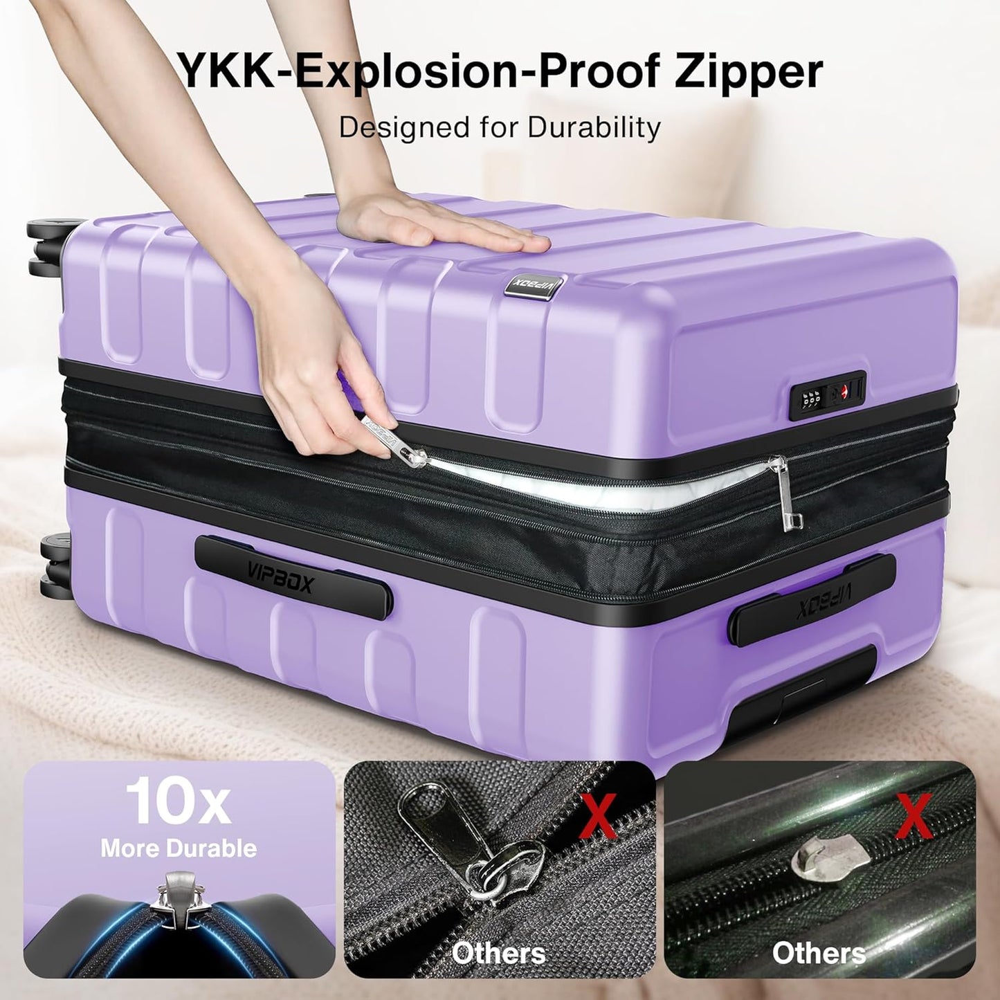 Luggage Sets 3 Piece (3-YEARS VIP SERVICE) Hardside Expandable Lightweight Premium Polycarbonate Simple Beautiful Travel Suitcase with Wheels x1 TSA Approved Lock for Women Men, Green