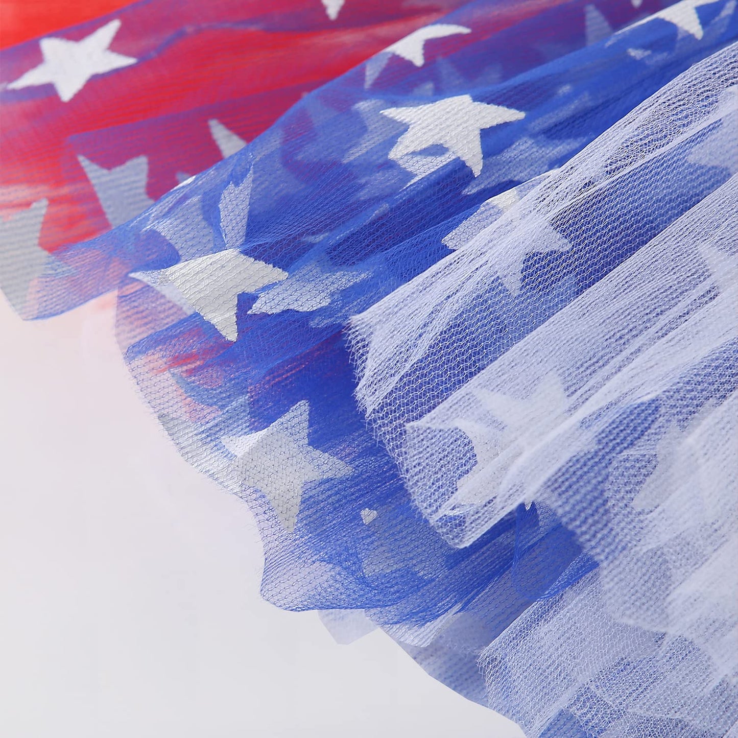 Plus Size Women Adult Red White Blue Running Tutu Skirt,Teens 4th of July Tutu L/3XL USA Star Tulle Skirt Patriotic Costume