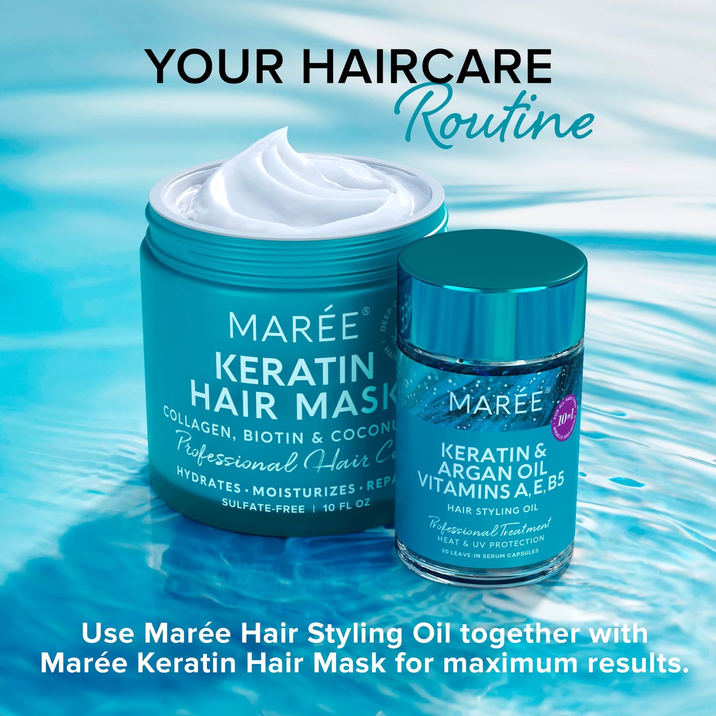 MAREE Hair Mask for Damaged Hair - Keratin Treatment Conditioner - Extremely Deep Conditioning Mask, Hydrating & Repairing, Keratina Mascarilla Para el Cabello