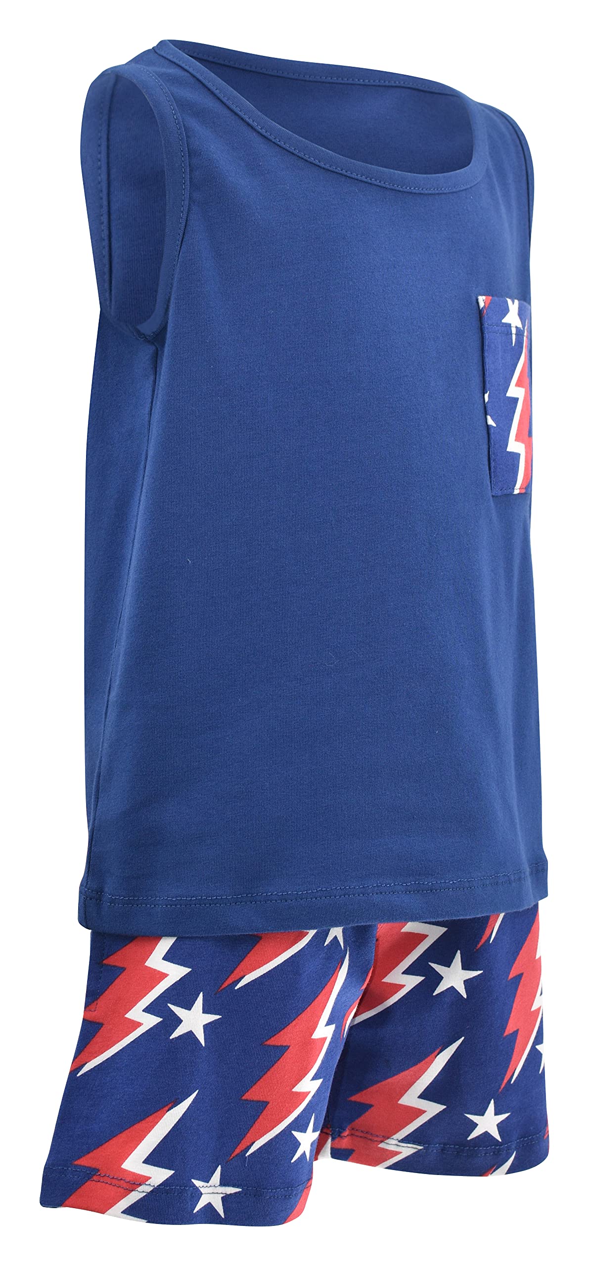 Unique Baby Boys American Boy 4th of July 2pc Tank Shorts Set