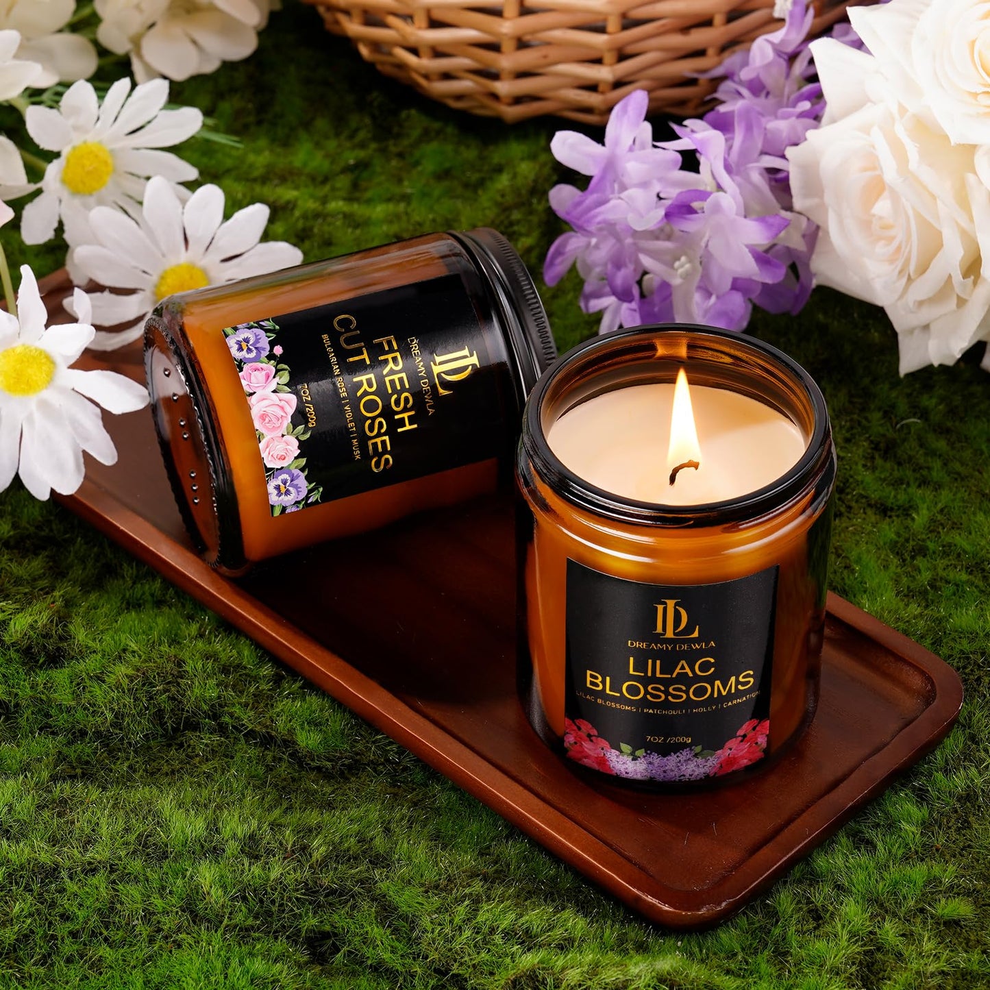 6 Pack Scented Candles Set, 42oz 300 Hour Long Lasting Candle, Soy Candles for Home Scented, Scents of Pink Sands/Coconut Vanilla/Bahama Breeze/Pineapple Cocktail/Sicilian Lemon/Vanilla Ice Cream