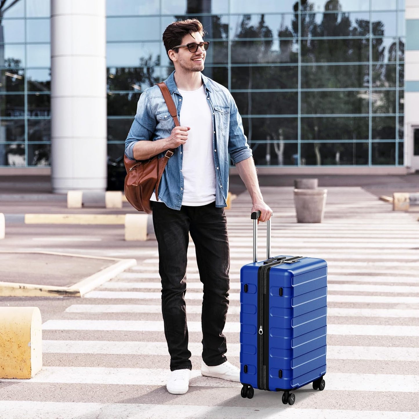 Luggage Sets 3 Piece (3-YEARS VIP SERVICE) Hardside Expandable Lightweight Premium Polycarbonate Simple Beautiful Travel Suitcase with Wheels x1 TSA Approved Lock for Women Men, Green