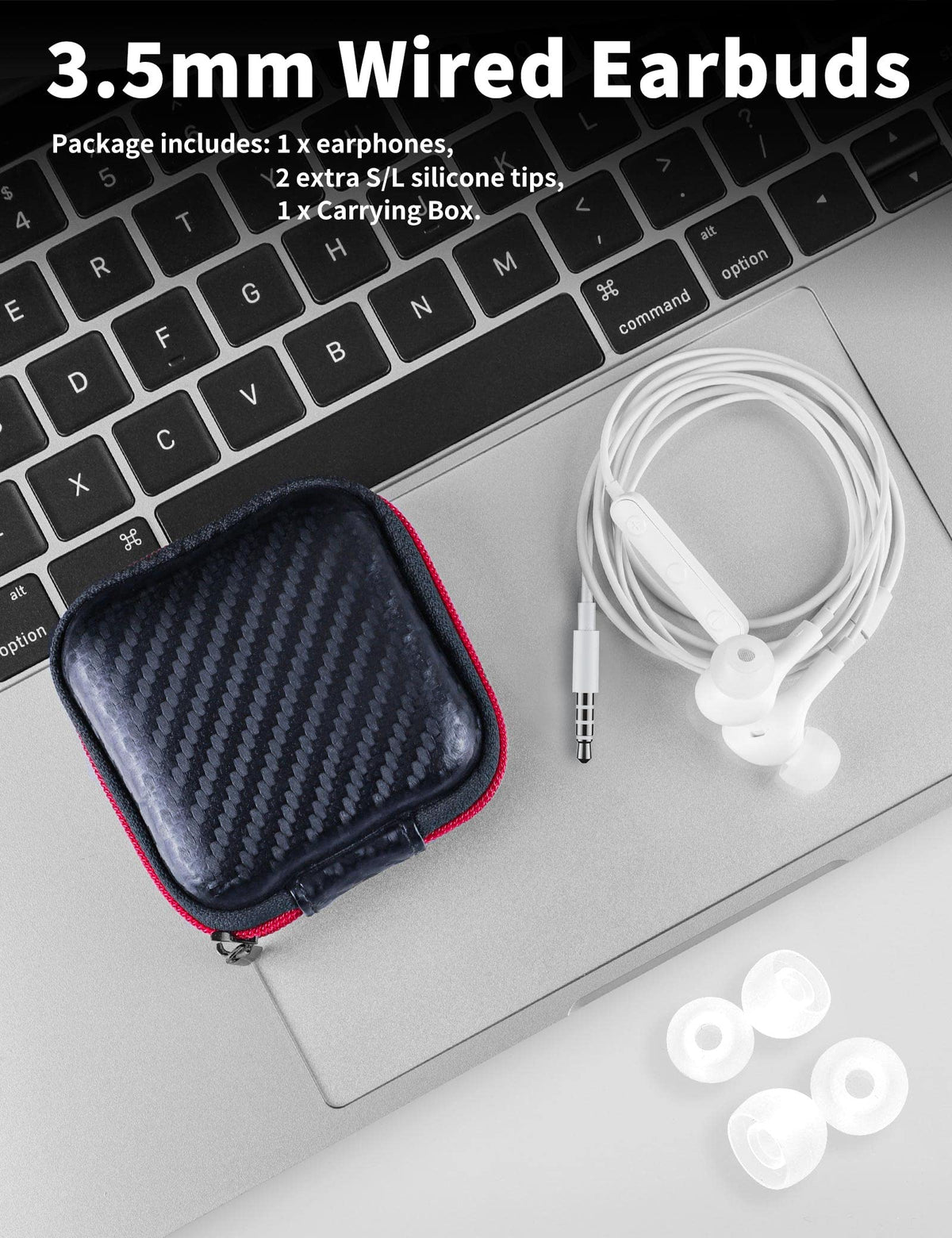 3.5mm Wired Earbuds with Mic for MacBook/Chormebook PC,Magnetic In Ear Buds
