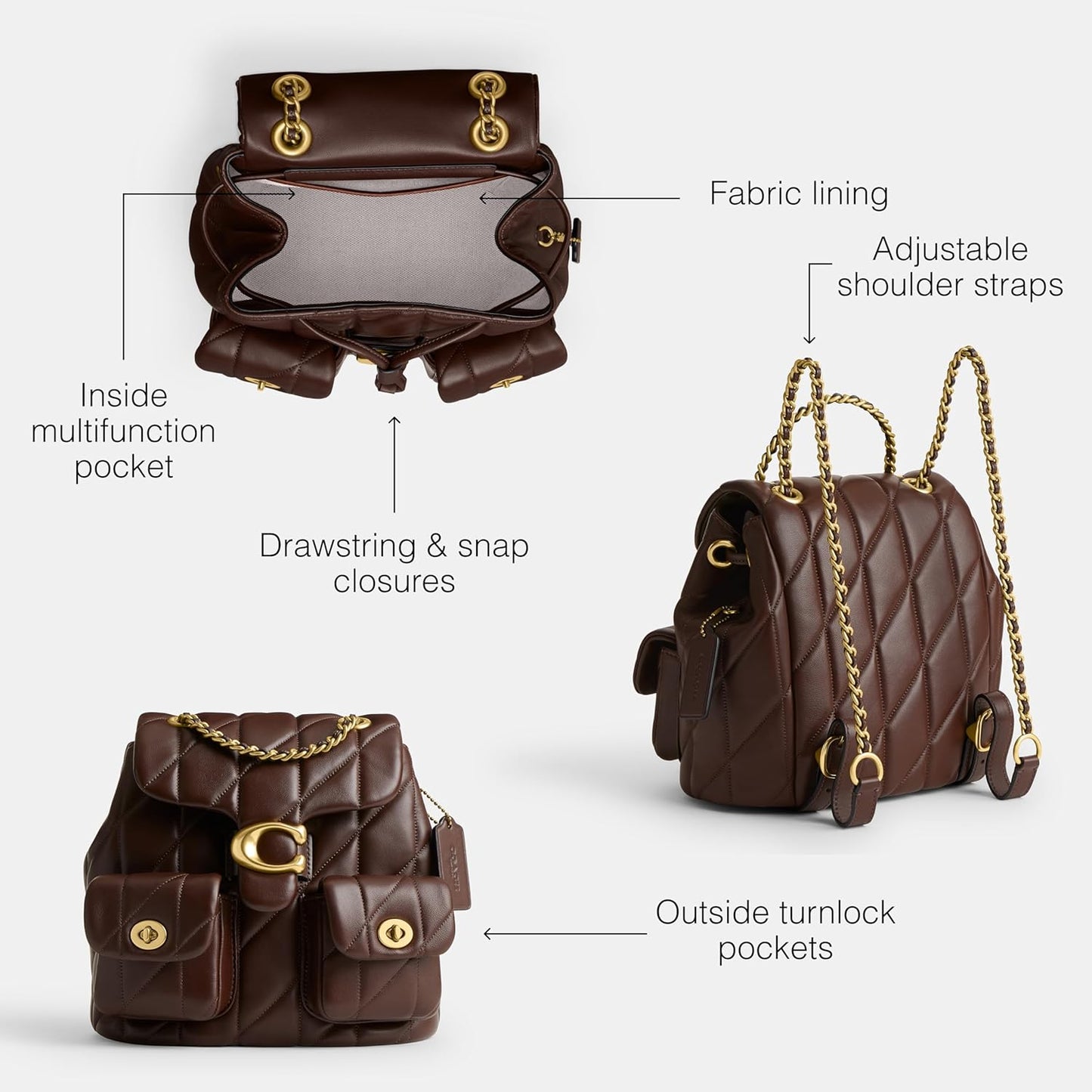 COACH Women's Quilted Leather Tabby Backpack