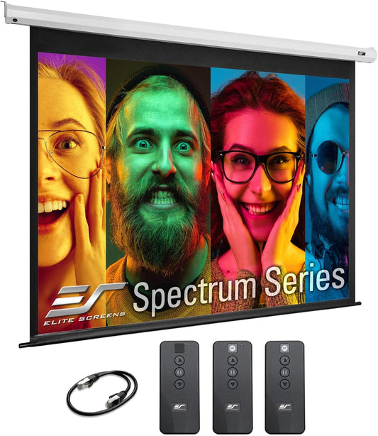 Projector Screen Elite Screens Spectrum RC1 Remote, 180-INCH Diag 16:9, Motorized Projection Screen Movie Home Theater 4K/8K Ultra HD Ready, ELECTRIC180H2