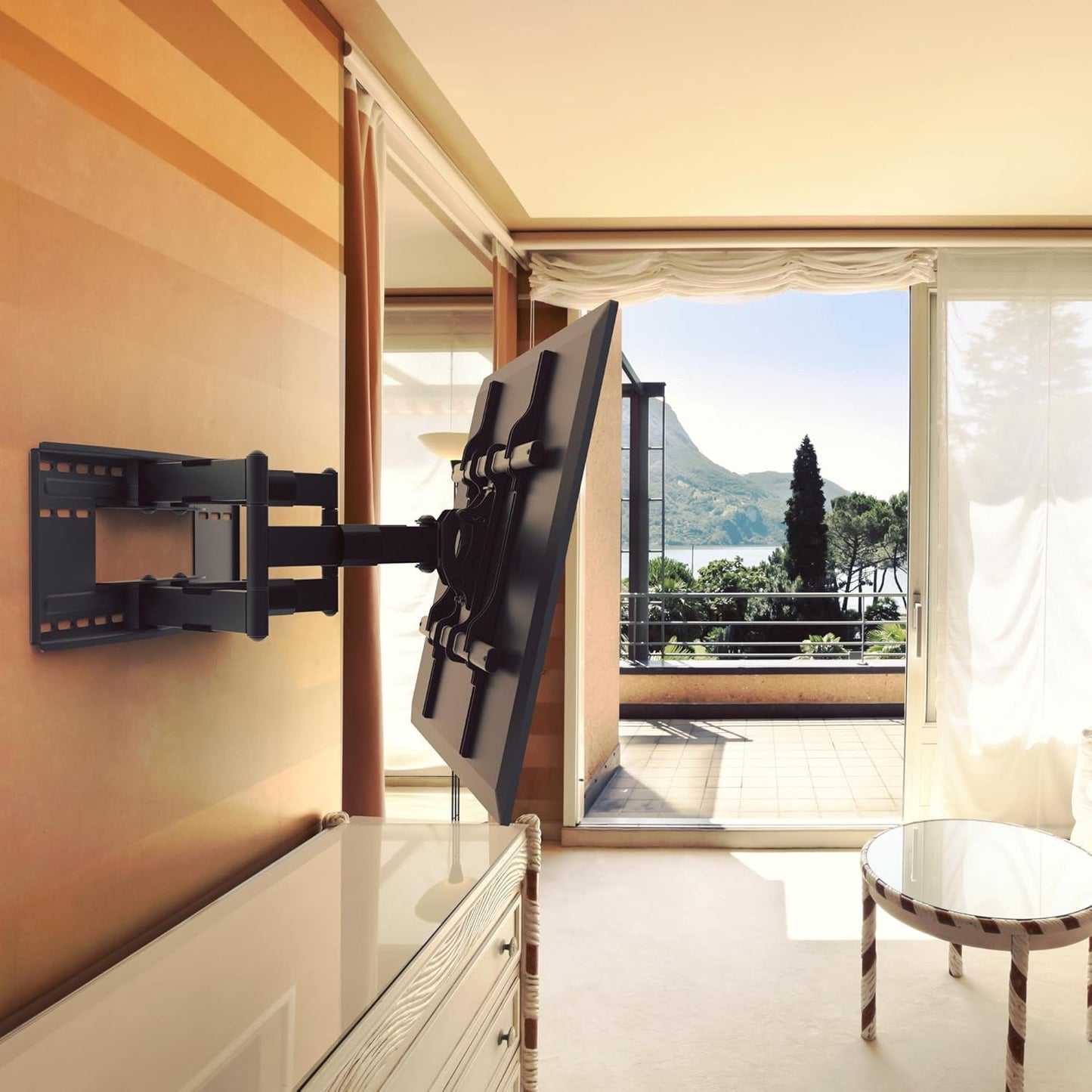 Kanto FMX3C Full Motion Articulating Adjustable TV Wall Mount for 50 to 100 inch TVs | Supports up to 150 lbs. | Up to 28" Extension | +15° to -5° Tilt | 88° Swivel | VESA from 200x100 to 700x500