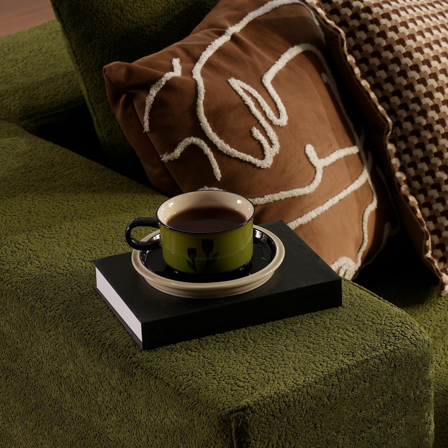 ovios 104" Cloud Sectional Couch with L-Shape Chaise,Modern Modular Sofa with Deep Seat, Upholstered Couches for Living Room Bedroom,No Assembly Required, Black (Corduroy Fabric)