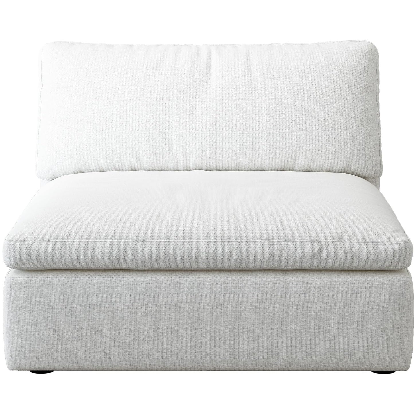 Cloud Modular Sectional Sofa with Storage Ottoman,120" L Shaped Sectional Couches for Living Room,Down Filled Comfort Minimalist Deep Sofa Couches for Office Apartment (White, 3 Seater+1 Ottoman)