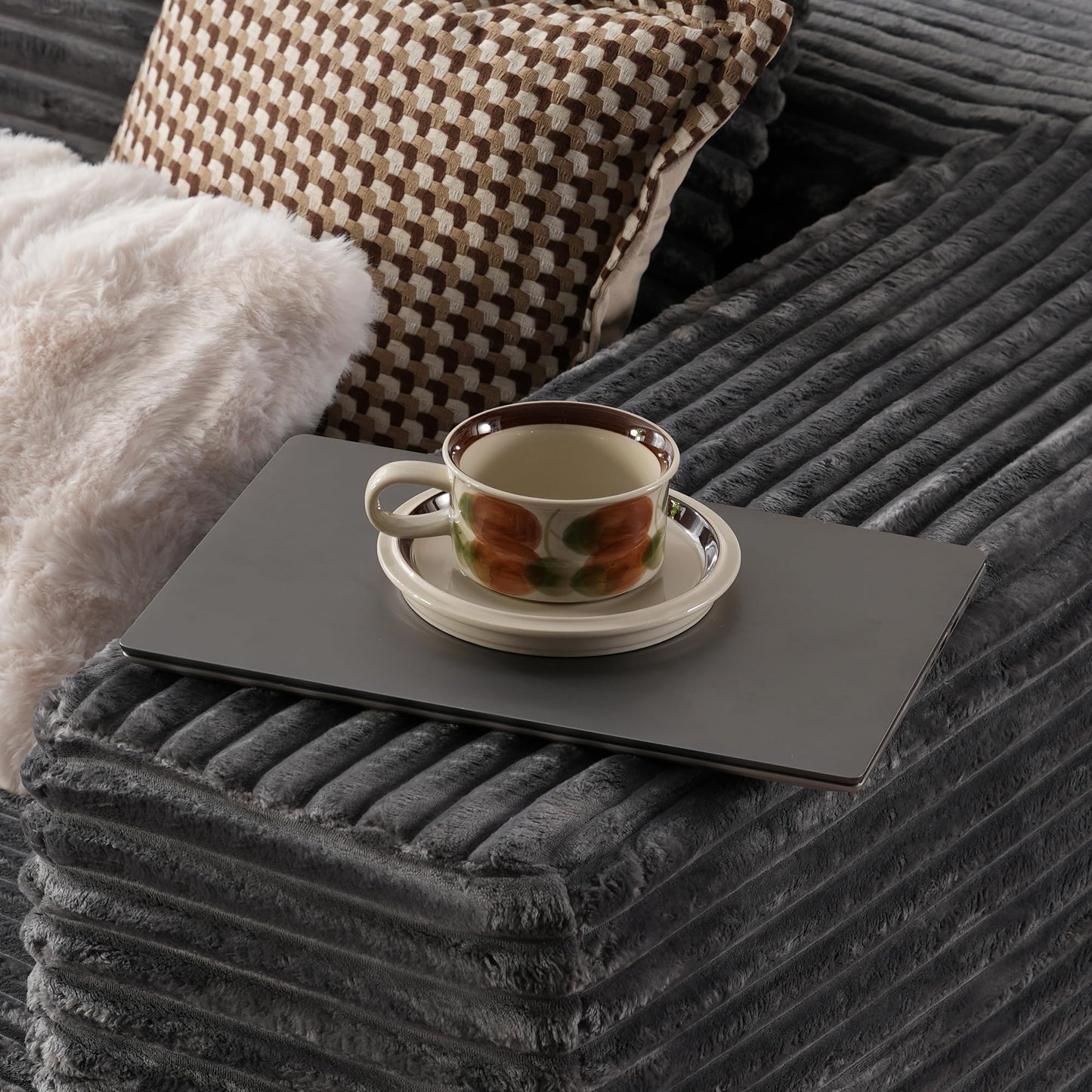 ovios 104" Cloud Sectional Couch with L-Shape Chaise,Modern Modular Sofa with Deep Seat, Upholstered Couches for Living Room Bedroom,No Assembly Required, Black (Corduroy Fabric)