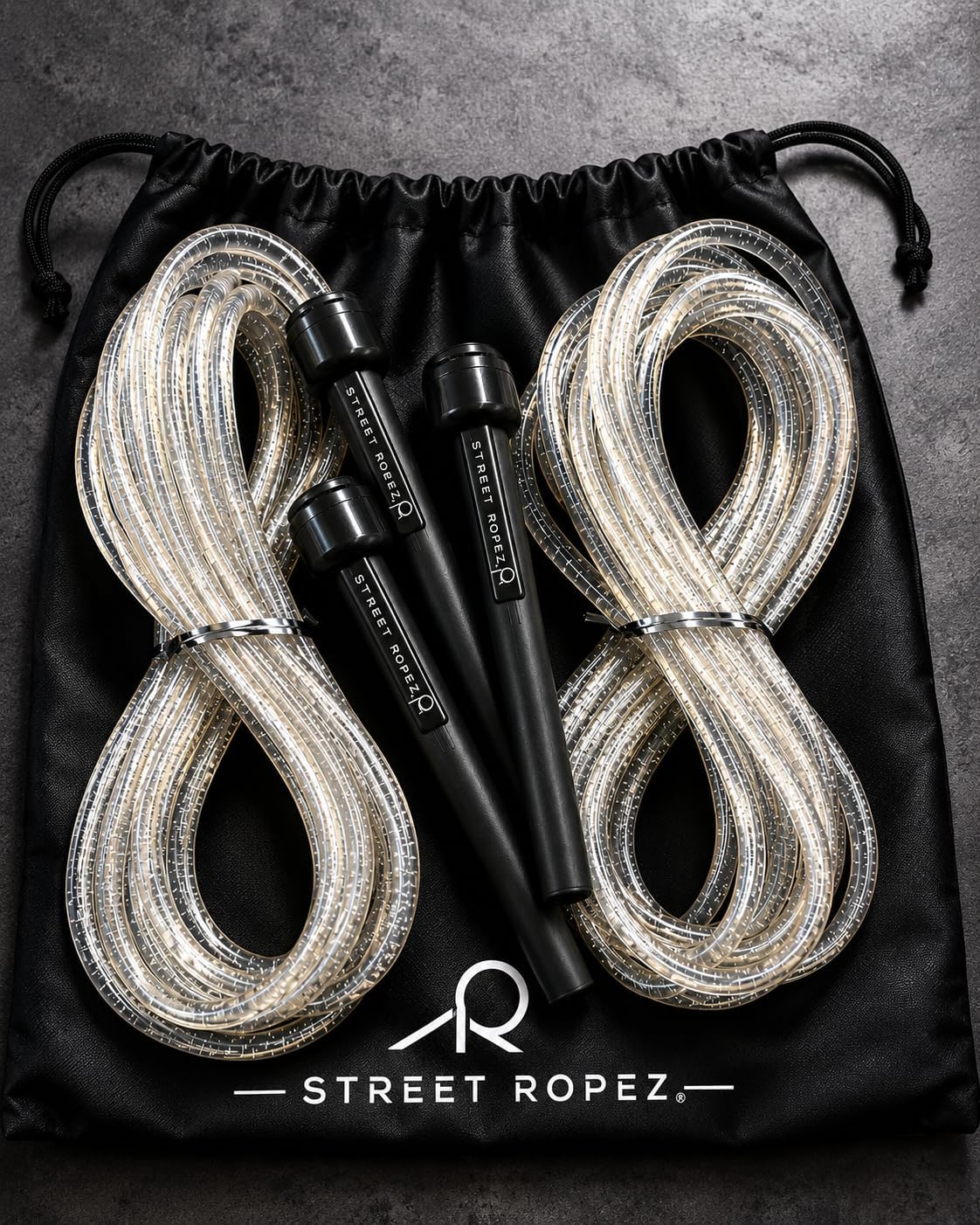 Street Ropez Royalty Double Dutch Jump Ropes (Set of 2) – 14 ft, Heavy-Weight, Tangle-Free, No Doubling Needed, Perfect for Beginners & Pros + Bonus Storage Bag