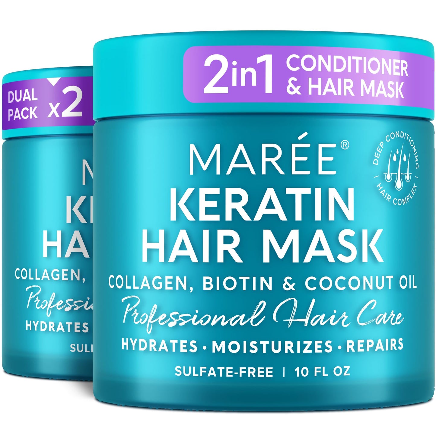 MAREE Hair Mask for Damaged Hair - Keratin Treatment Conditioner - Extremely Deep Conditioning Mask, Hydrating & Repairing, Keratina Mascarilla Para el Cabello