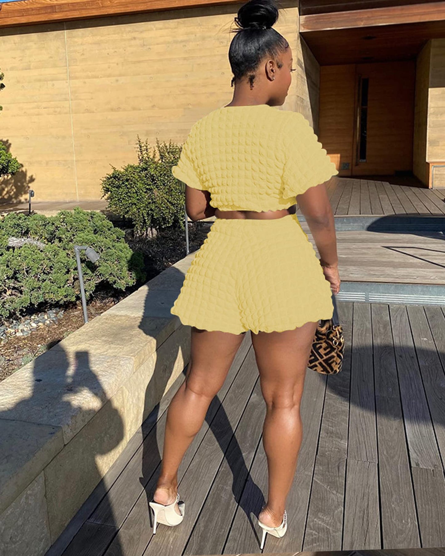 Doweha Womens Two Piece Short Sets for Summer Cute 2 Piece Outfits 2026 Casual Short Sleeve Crop Top And Shorts Matching Sets