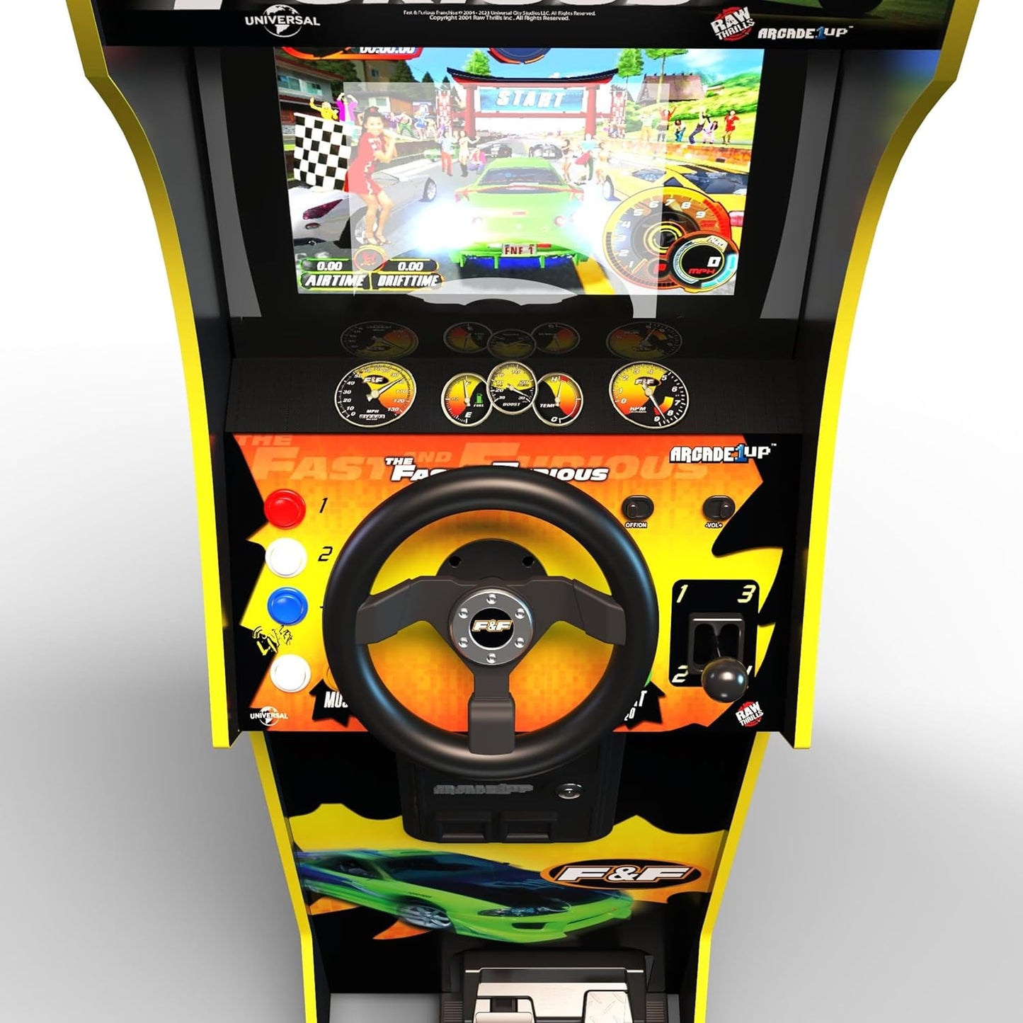 ARCADE1UP The Fast & The Furious Deluxe Arcade Game for Your Home, with 5-Foot-Tall Stand-up Cabinet, 2 Classic Games, and 17-inch LCD Screen