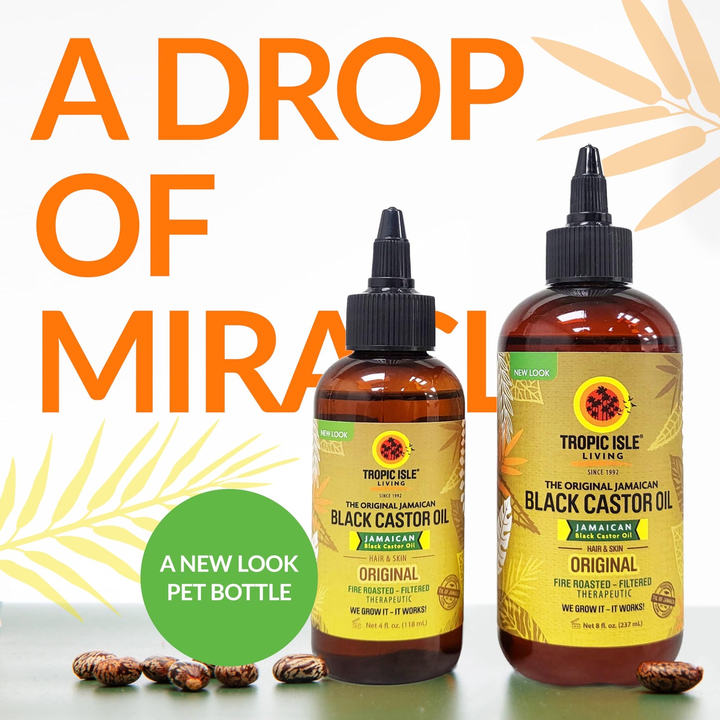 Tropic Isle Living Jamaican Black Castor Oil 8oz - For Hair Growth, Skin Conditioning, Eyebrows & Eyelashes, Scalp and Nail Care. Strengthen, Moisture & Repair