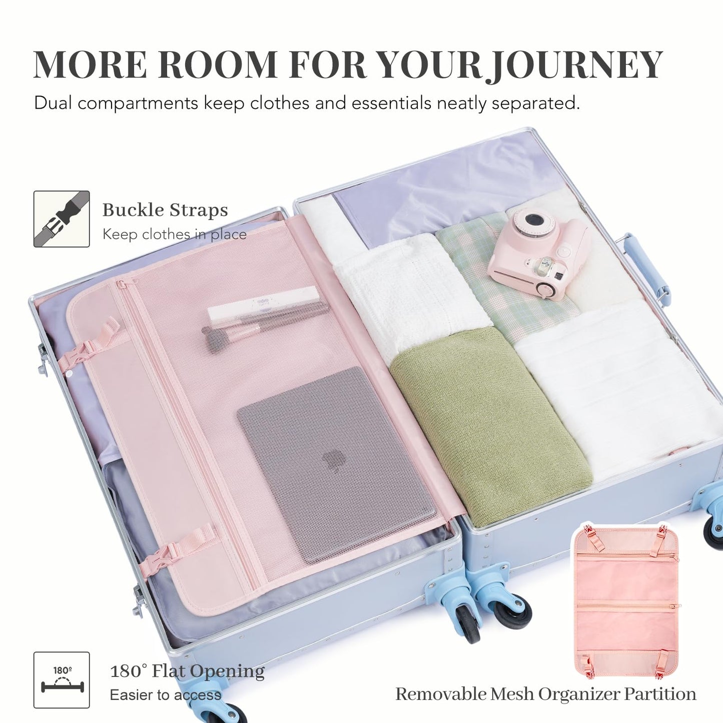 urecity Vintage Luggage Sets of 3 Piece - Hardside Lightweight Spinner Suitcases - Retro Travel Set includes Under Seat Train Case, 26"+20"+12"