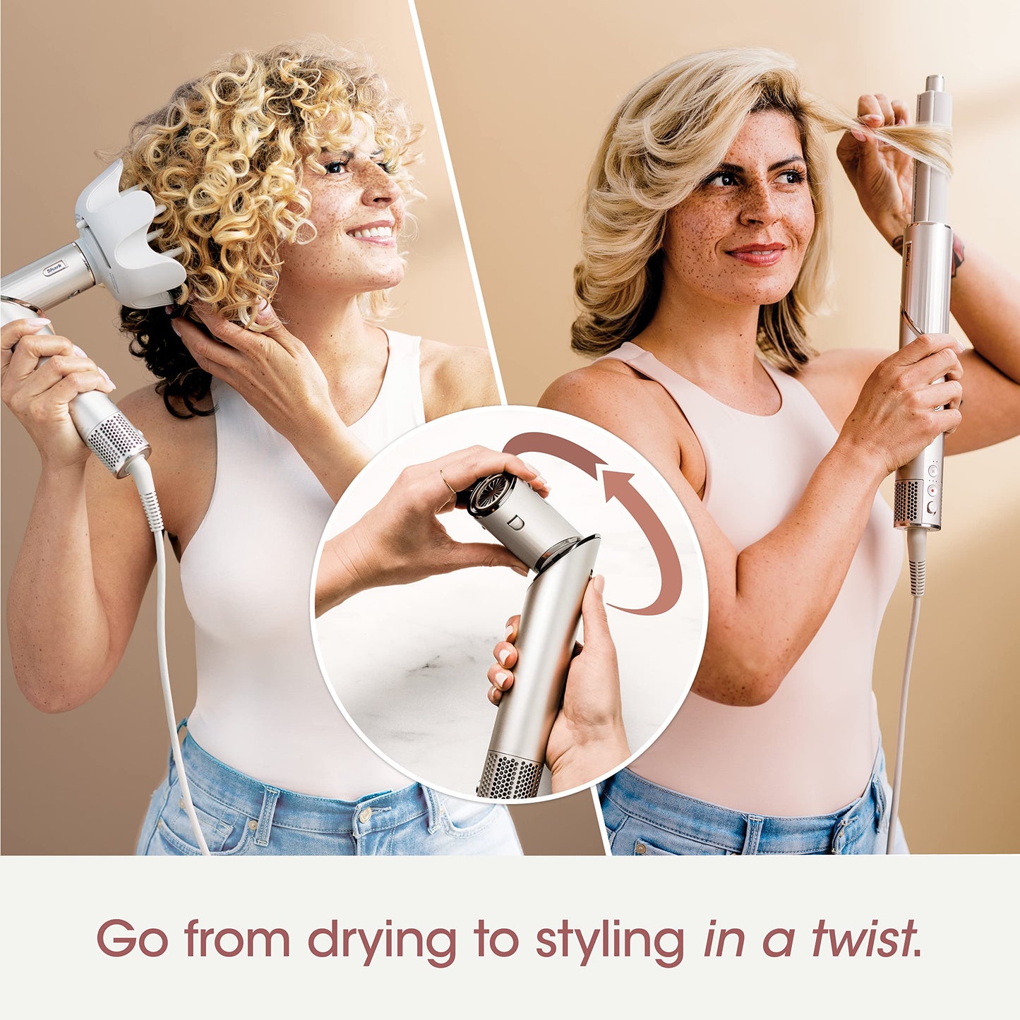 Shark FlexStyle Hair Dryer & Powerful Styling System with 6-Piece Hair Styling Tools, Paddle Brush, Curl-Defining Hair Diffuser, Auto-Wrap Curlers, Styling Concentrator, Oval Brush &, Black, HD440BK