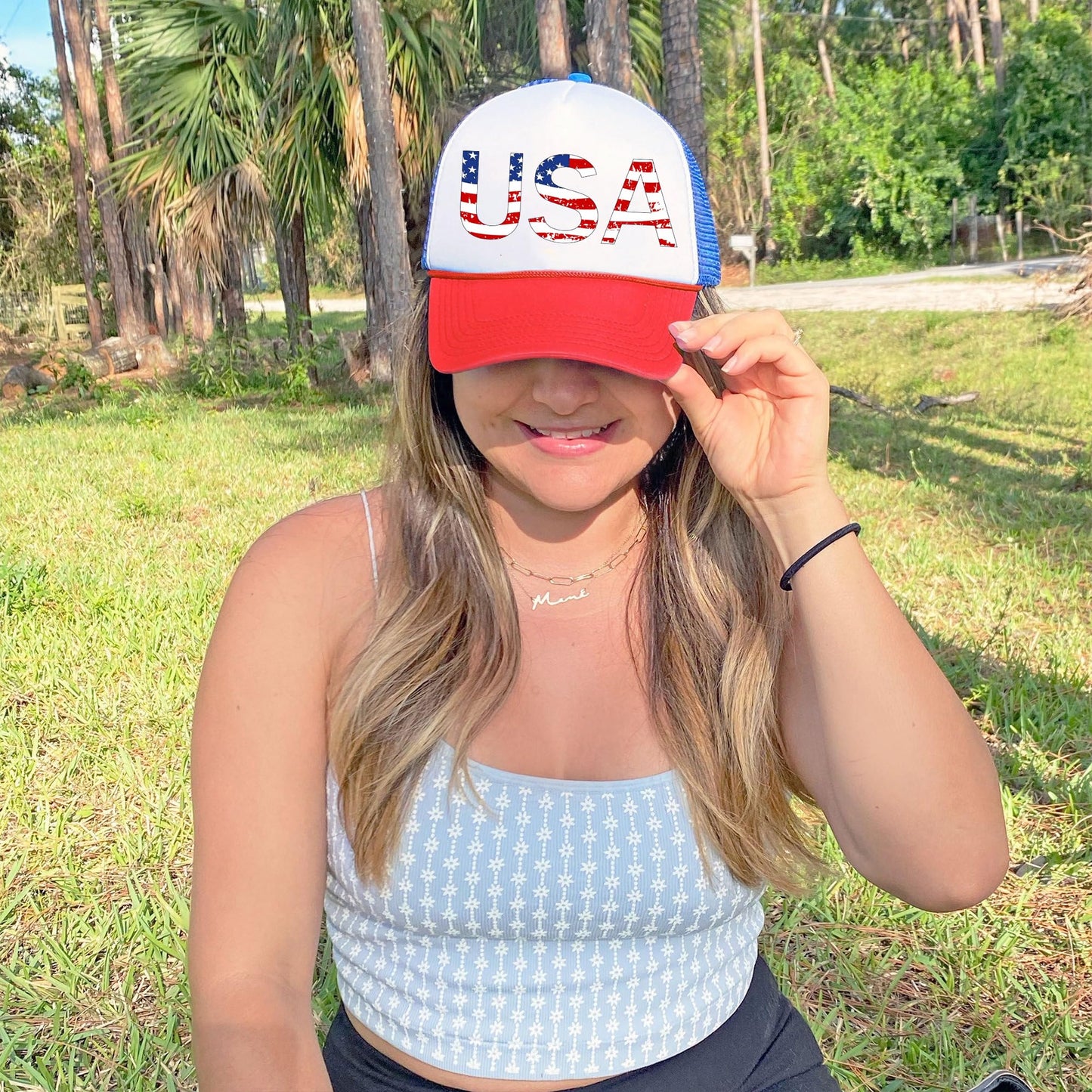 American Flag Trucker Hat USA Snapback Hat 4th of July Patriotic Hats for Men Women