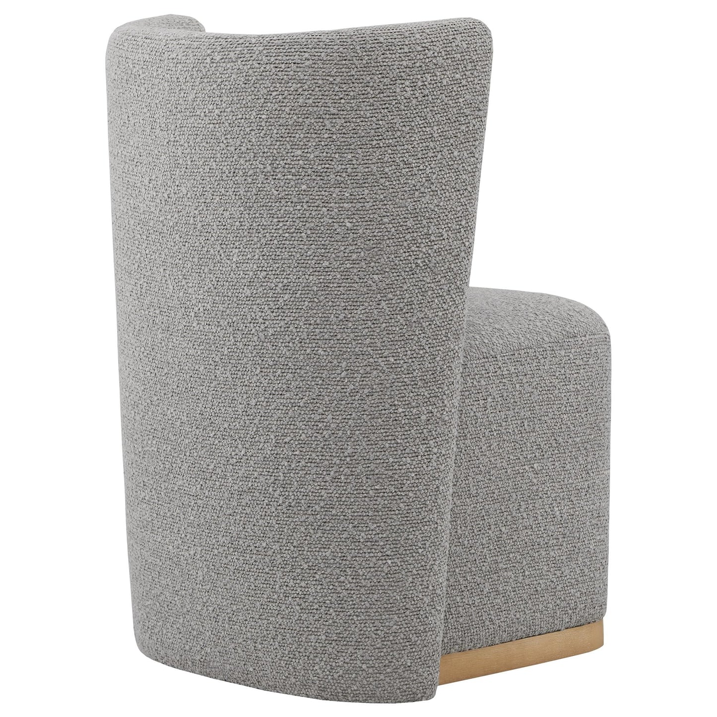 CHITA Upholstered Rolling Dining Chair on Casters Set of 4, FSC Certified Modern Fabric Dining Chair with Casters, Boucle Dining Chairs for Reading Room Waiting Room Kitchen Dining Room, Oatmeal