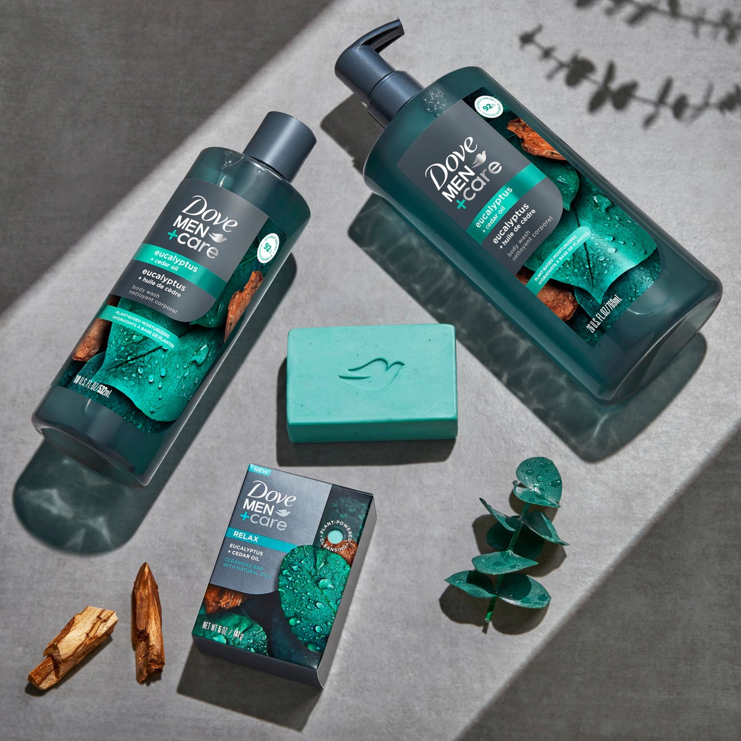 DOVE MEN + CARE Body Wash Eucalyptus + Cedar Oil to Rebuild Skin in the Shower with Plant-Based Cleansers and Moisturizers 26 oz