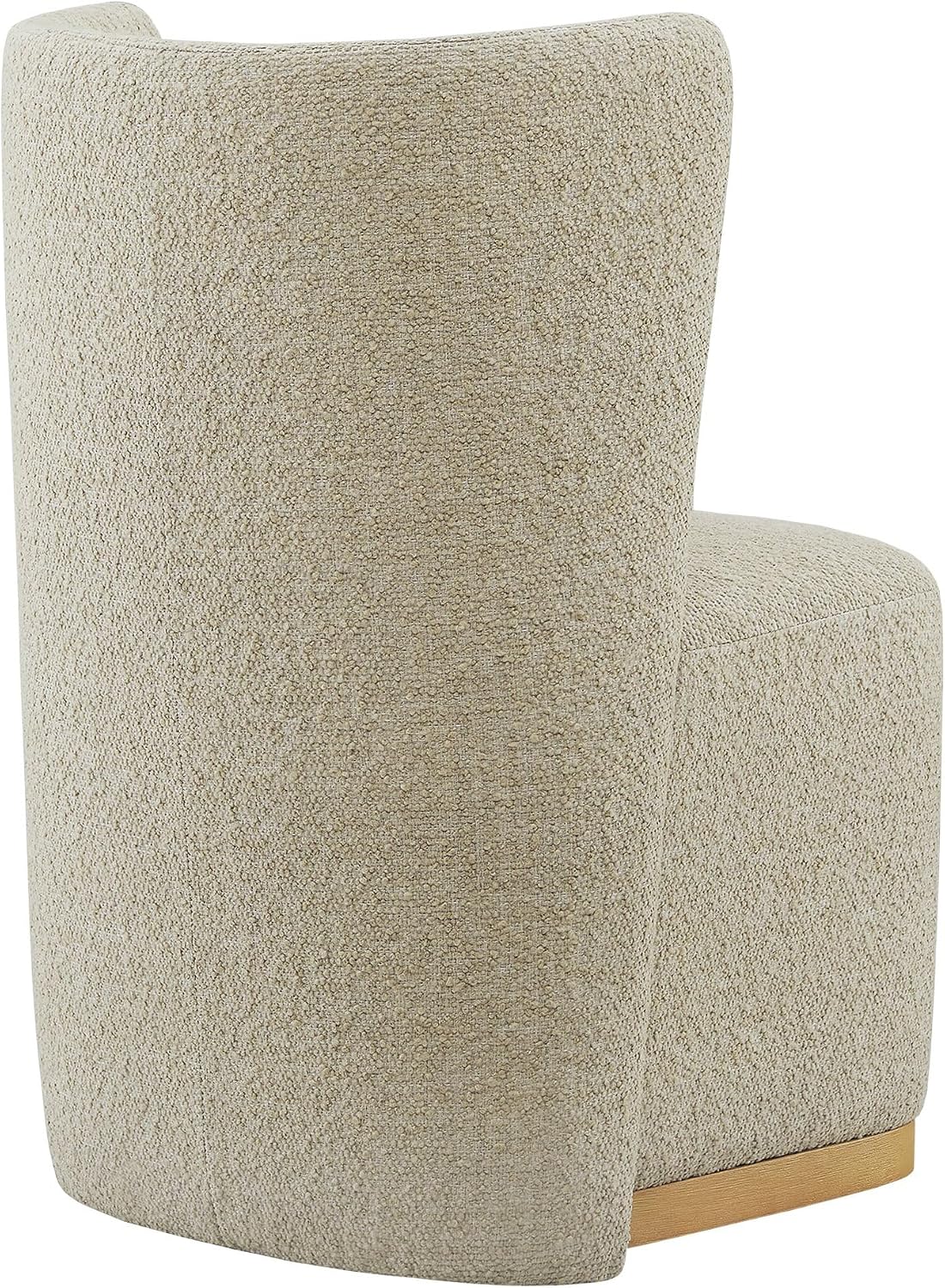 CHITA Upholstered Rolling Dining Chair with Casters Set of 2, Oatmeal | FSC Certified Modern Fabric Dining Chair with Casters, Boucle Dining Chairs for Reading Room Kitchen Dining Room