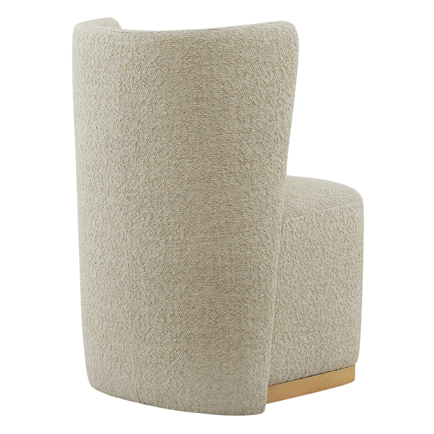 CHITA Upholstered Rolling Dining Chair with Casters Set of 2, Oatmeal | FSC Certified Modern Fabric Dining Chair with Casters, Boucle Dining Chairs for Reading Room Kitchen Dining Room