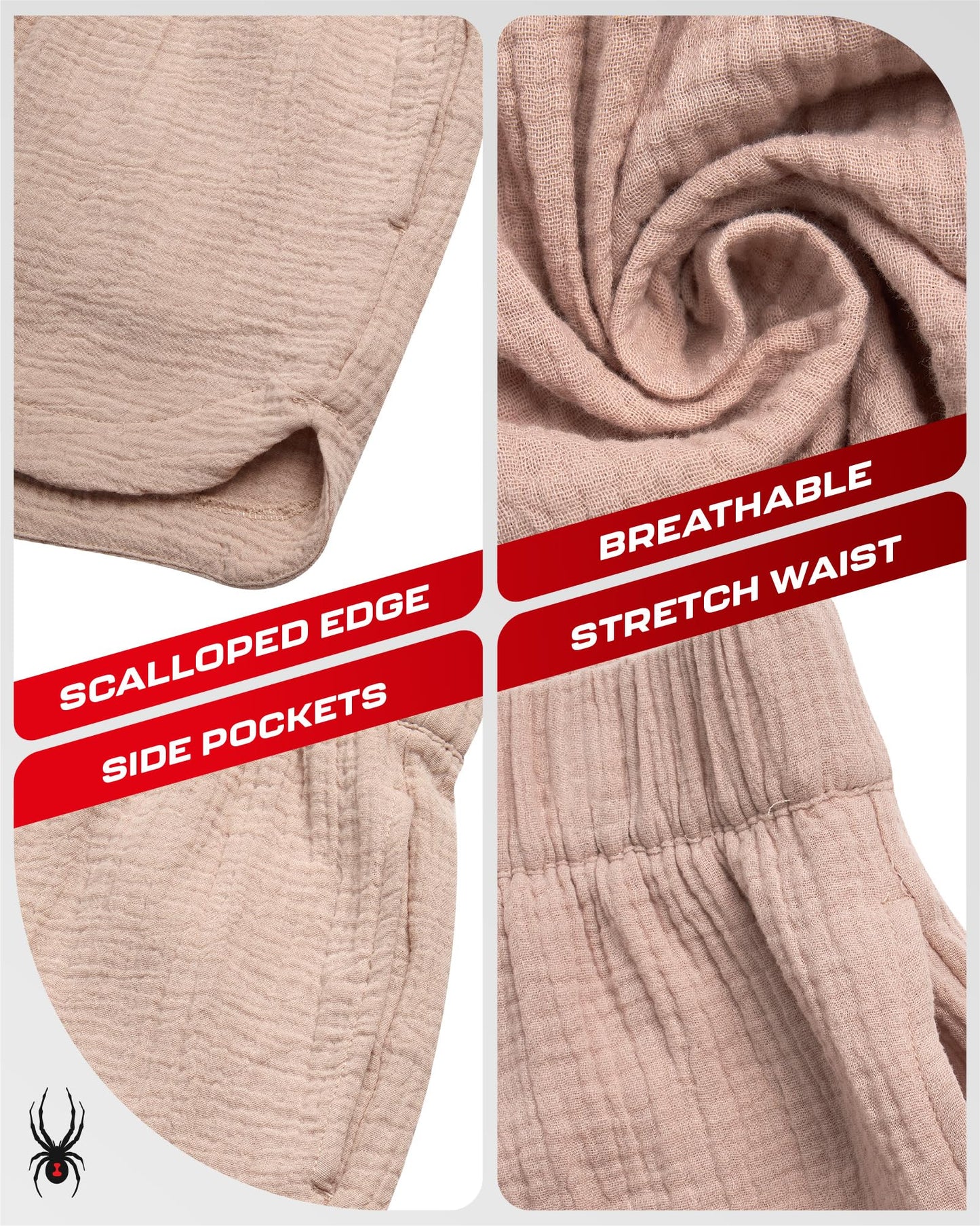 Spyder Womens Shorts - Lightweight Breathable Woven Pull On Shorts for Women with Side Pockets for Casual Daily Wear