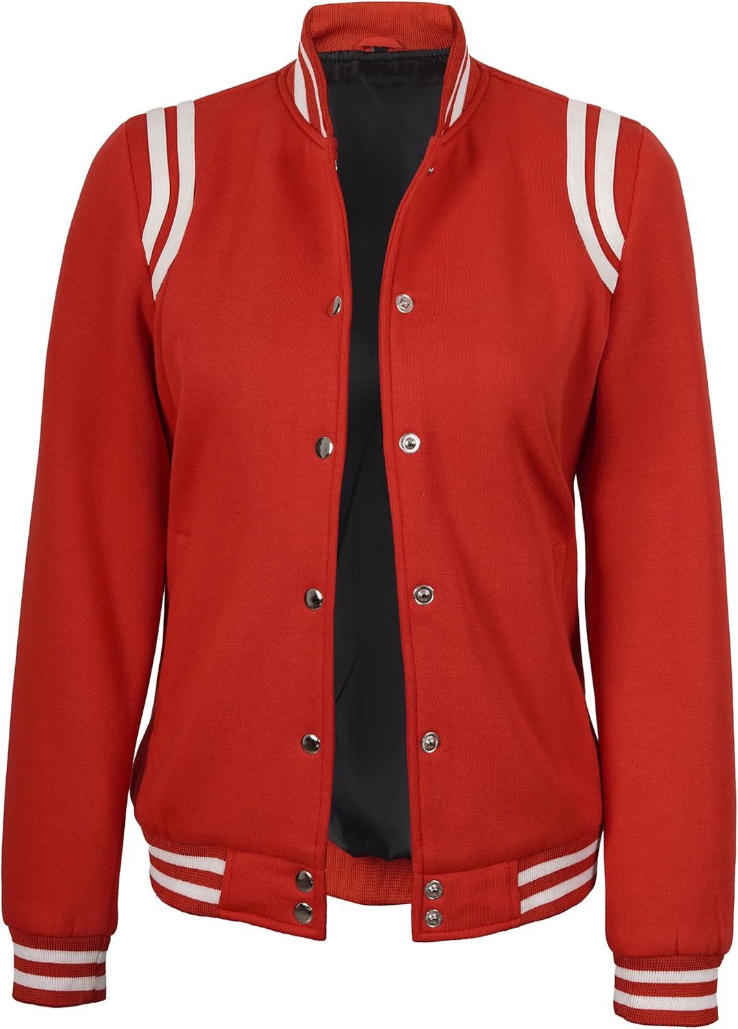 Decrum Varsity Jacket Women – Lightweight Soft Fleece Highschool Baseball Letterman Style Womens Bomber Jackets