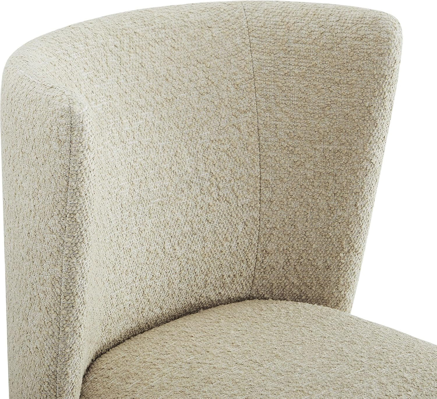 CHITA Upholstered Rolling Dining Chair with Casters Set of 2, Oatmeal | FSC Certified Modern Fabric Dining Chair with Casters, Boucle Dining Chairs for Reading Room Kitchen Dining Room
