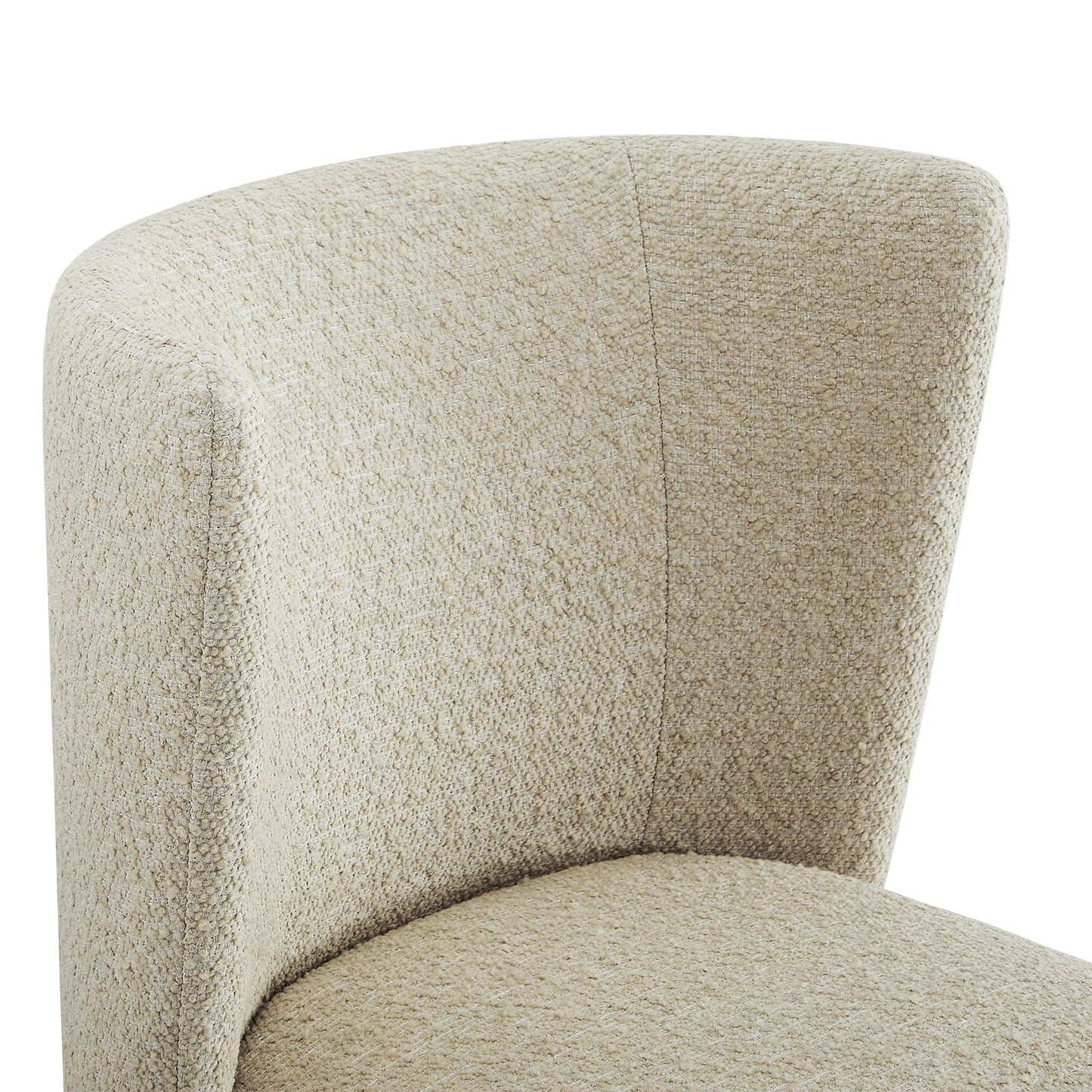 CHITA Upholstered Rolling Dining Chair with Casters Set of 2, Oatmeal | FSC Certified Modern Fabric Dining Chair with Casters, Boucle Dining Chairs for Reading Room Kitchen Dining Room