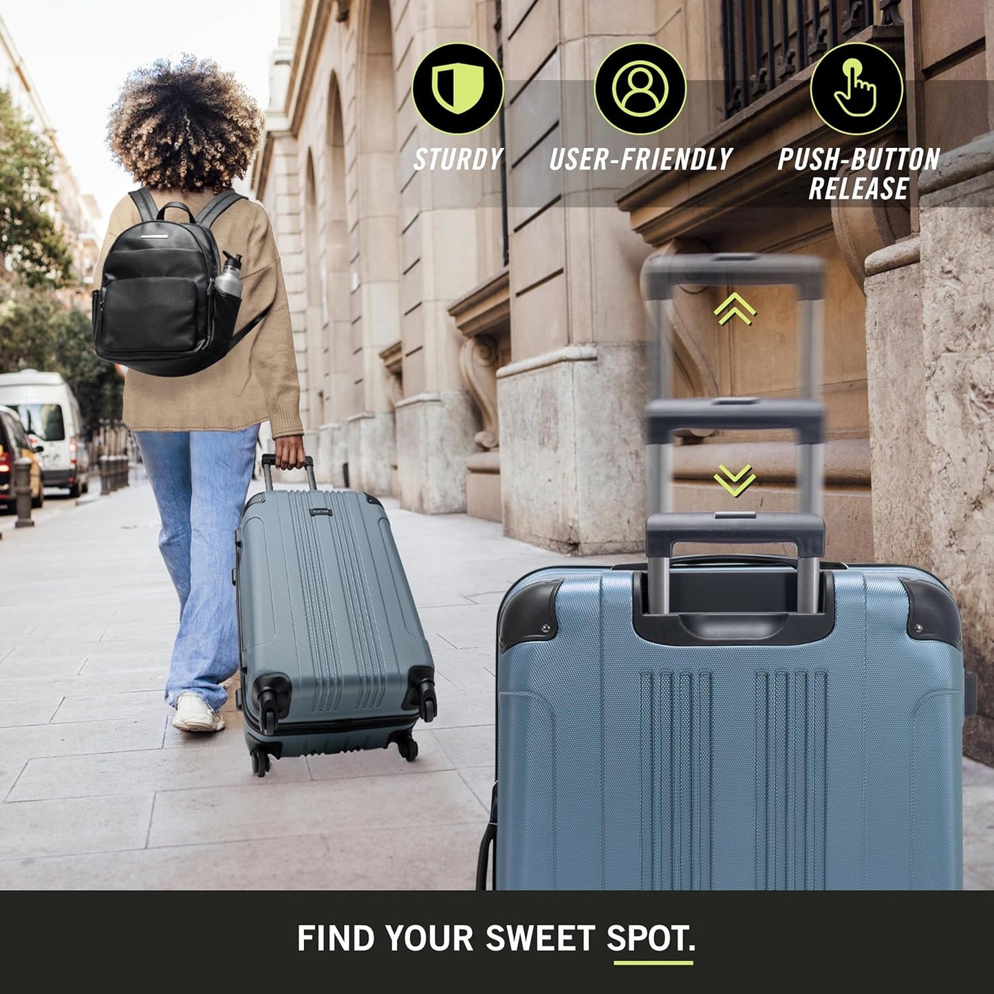 Kenneth Cole REACTION Out of Bounds Lightweight Hardshell 4-Wheel Spinner Luggage, Rose Gold, 2-Piece Set (20" & 28")