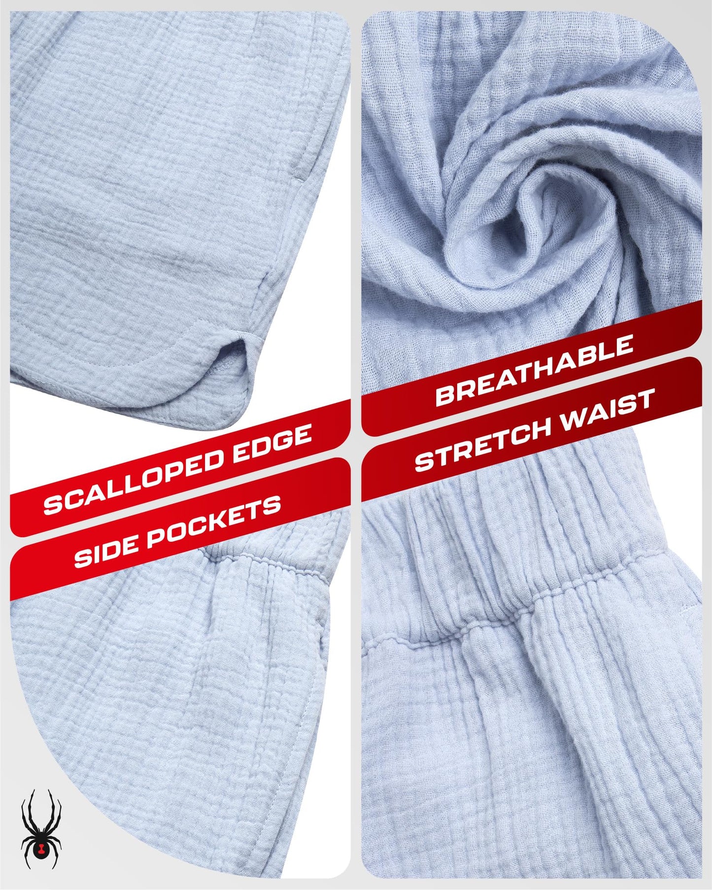 Spyder Womens Shorts - Lightweight Breathable Woven Pull On Shorts for Women with Side Pockets for Casual Daily Wear