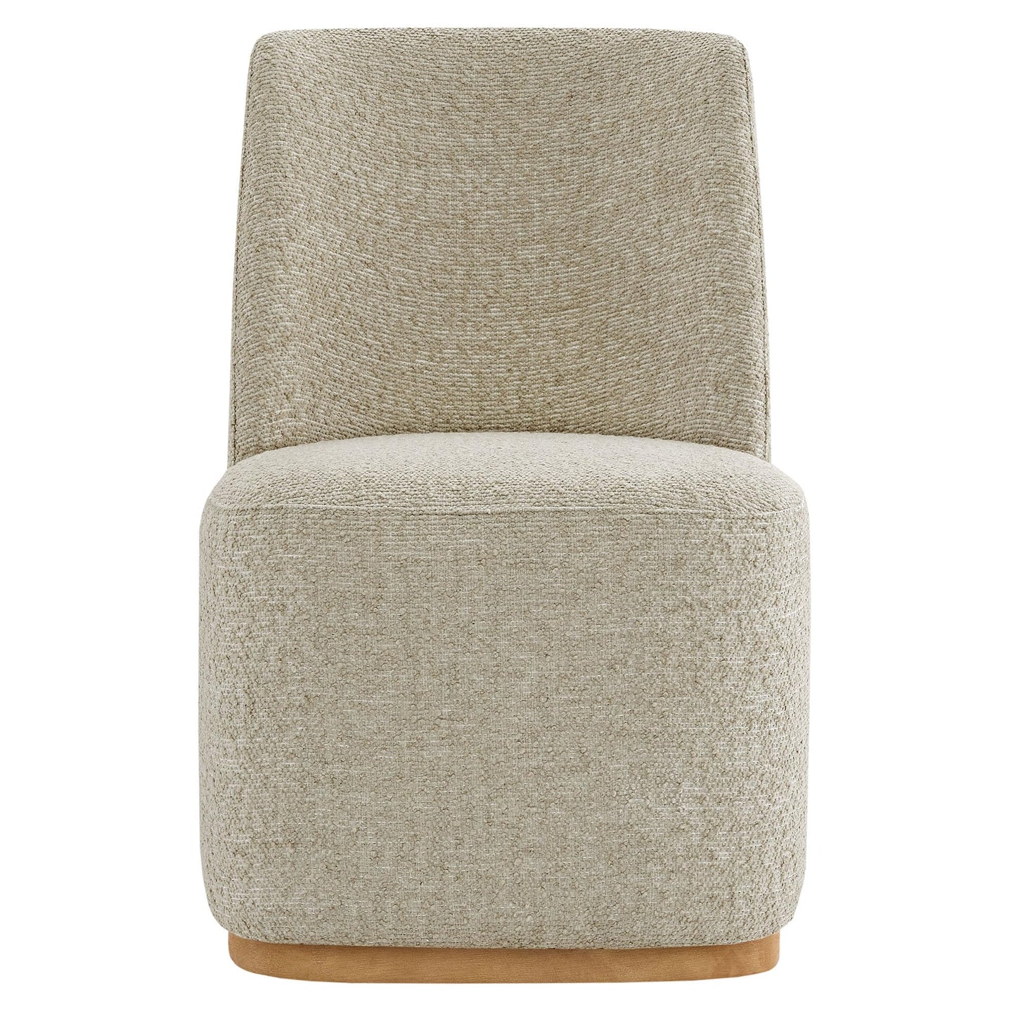 CHITA Upholstered Rolling Dining Chair with Casters Set of 2, Oatmeal | FSC Certified Modern Fabric Dining Chair with Casters, Boucle Dining Chairs for Reading Room Kitchen Dining Room