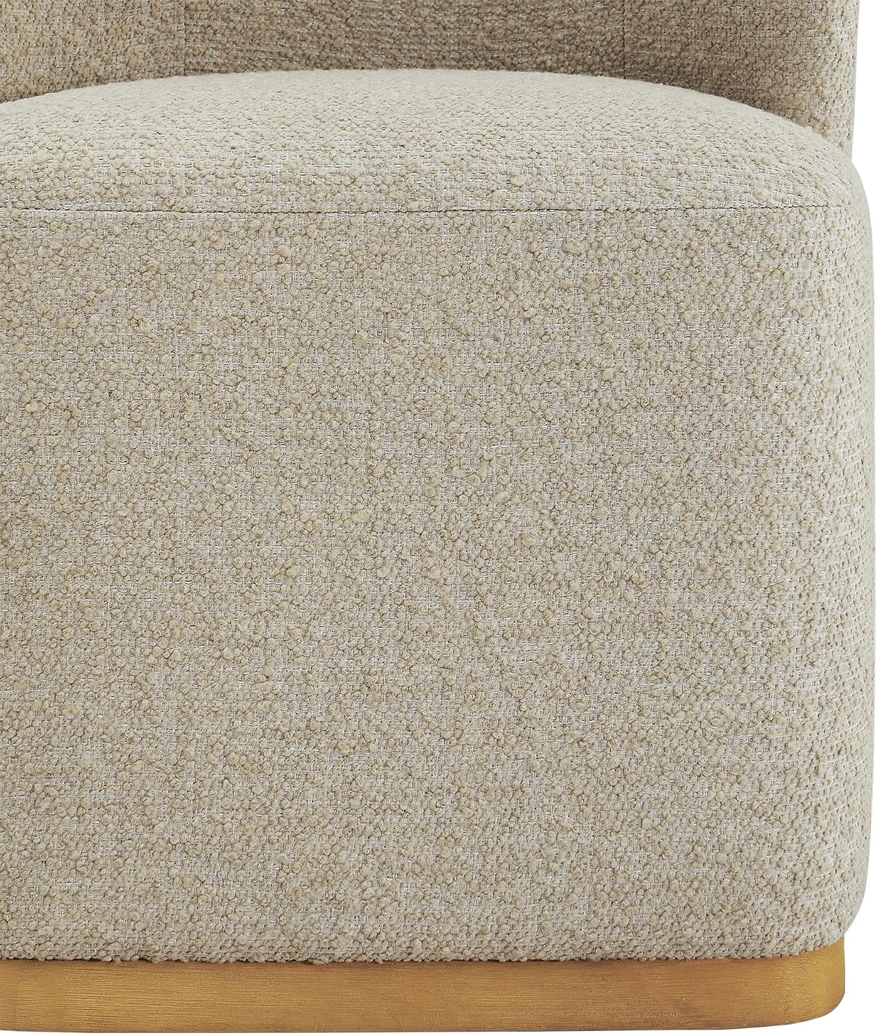 CHITA Upholstered Rolling Dining Chair with Casters Set of 2, Oatmeal | FSC Certified Modern Fabric Dining Chair with Casters, Boucle Dining Chairs for Reading Room Kitchen Dining Room