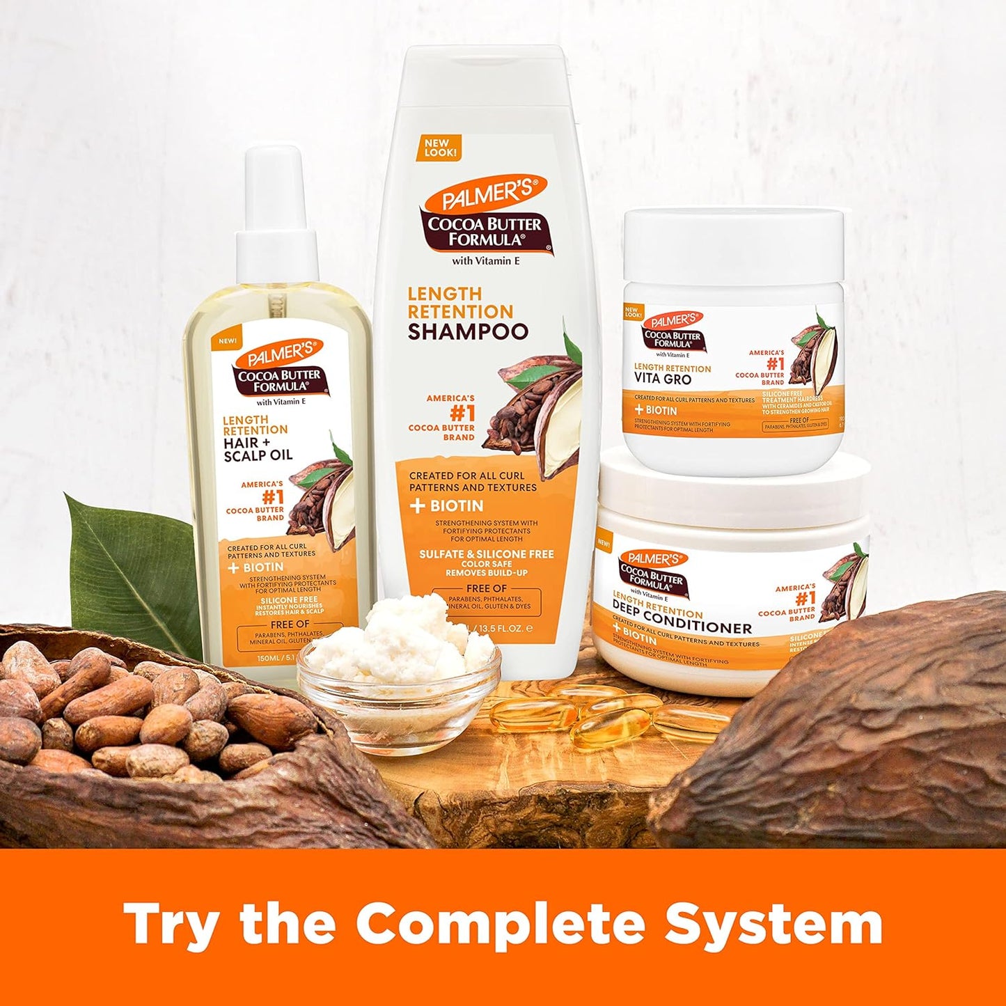 Acondicionador profundo Palmer's con manteca de cacao y biotina que retiene el largo, fortalece, nutre y restaura la elasticidad y el brillo, apto para todo tipo de cabello rizado, 8.5 onzas 