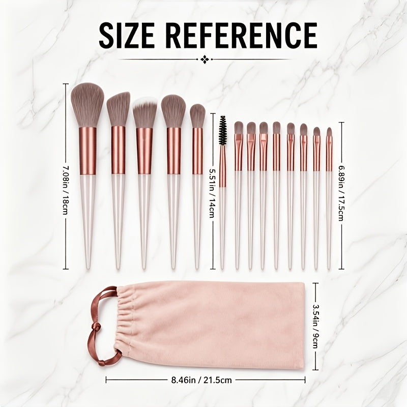 Professional Makeup Brush Set with Storage Bag 17 Pieces