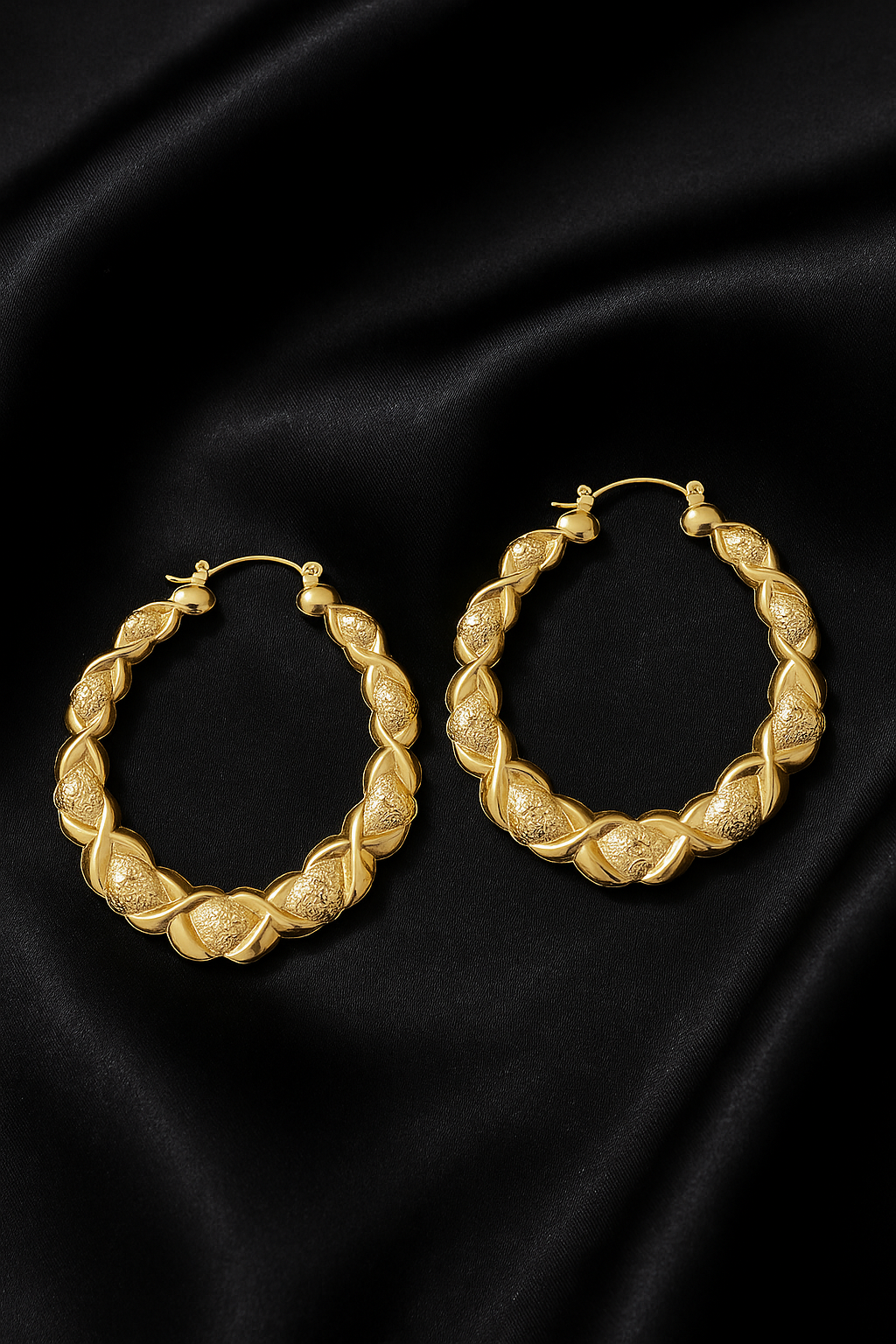 18 Karate Gold - Plated Stunning pair of Hoop Earrings