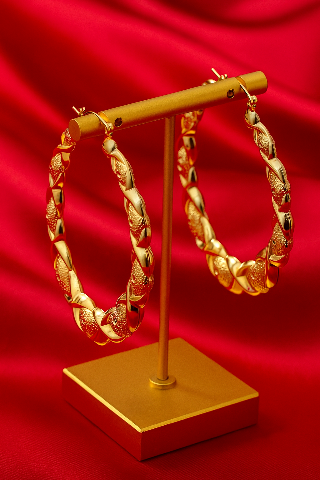 18 Karate Gold - Plated Stunning pair of Hoop Earrings