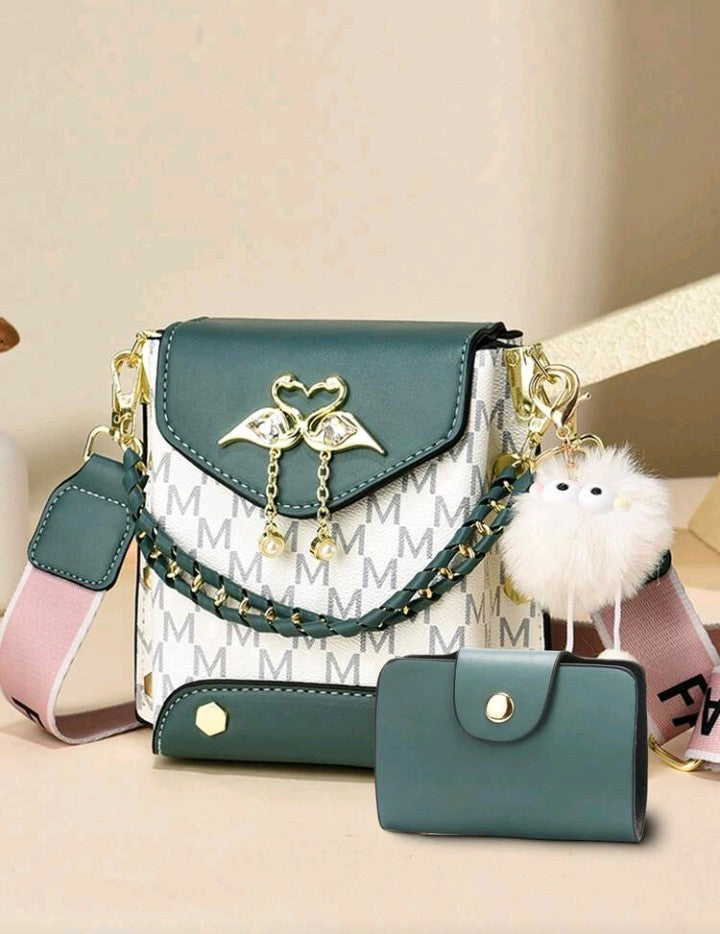 2pcs Fashion Set Mini Phone Bag - Stylish Printed Shoulder Bag And Crossbody Bag